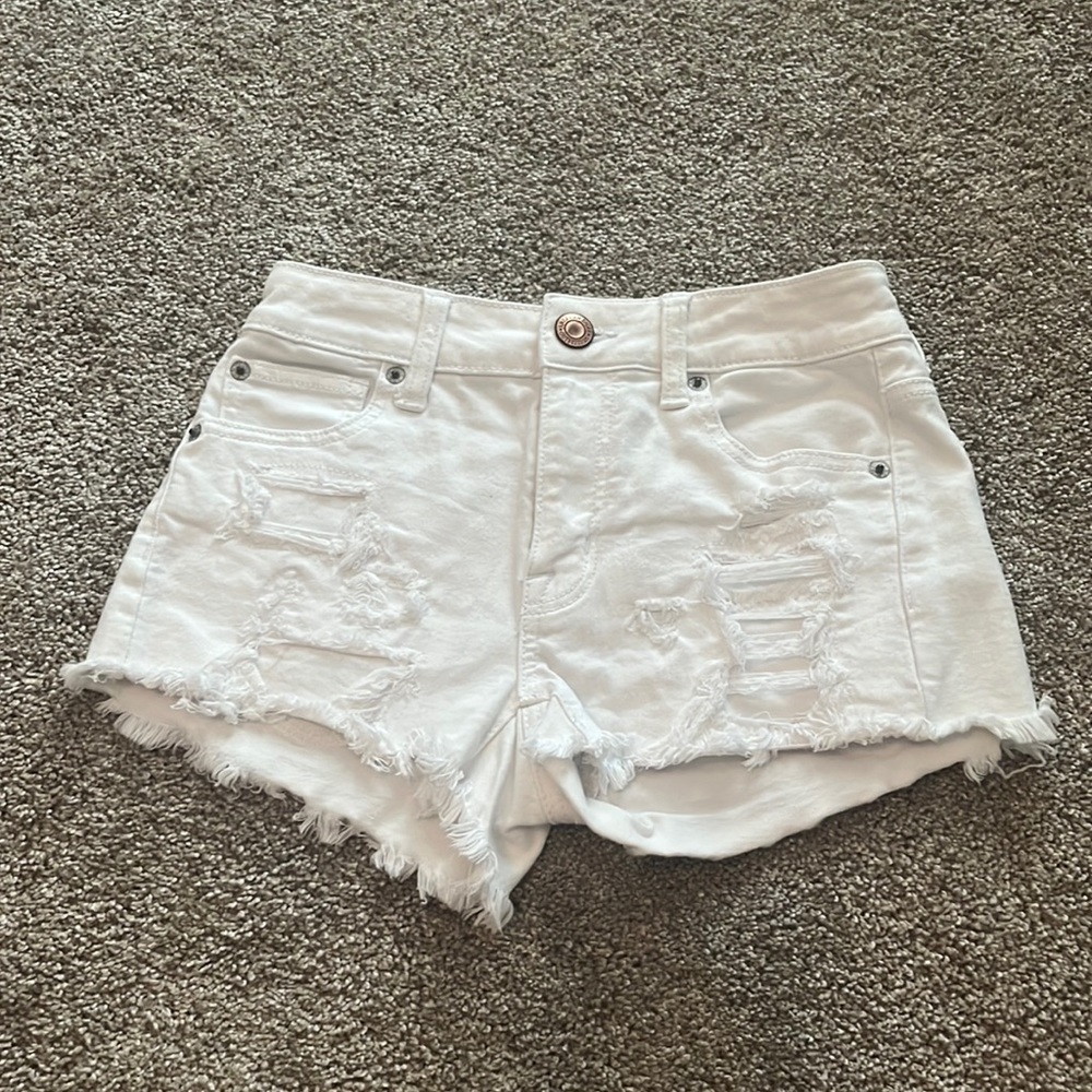 USED American Eagle jean shorts, size 00 super stretch